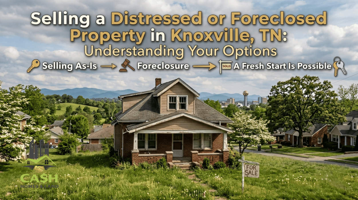 Distressed property in Knoxville TN showing a home that needs repairs and selling options for homeowners